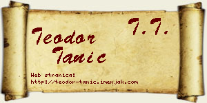 Teodor Tanić vizit kartica